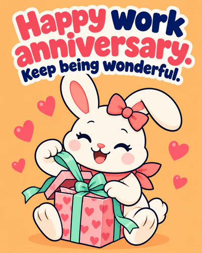 Happy work anniversary. Keep being wonderful.