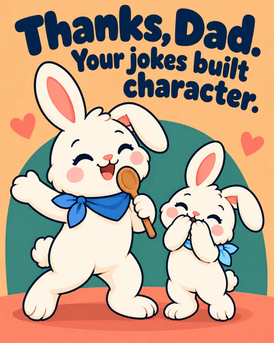 Thanks, Dad. Your jokes built character.