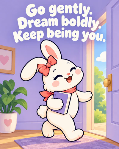 Go gently. Dream boldly. Keep being you.