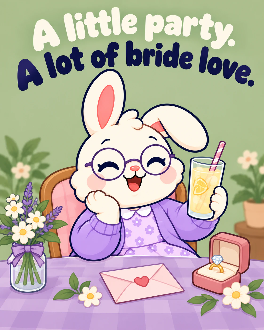 A little party. A lot of bride love.
