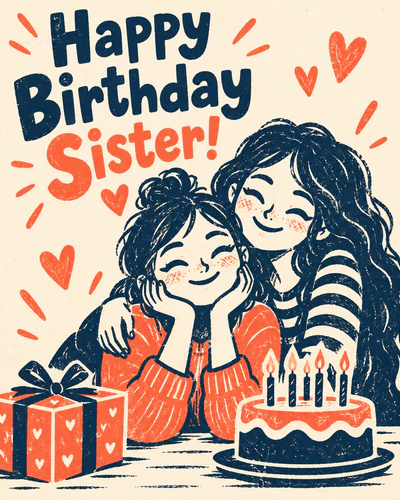 Birthday ecard for sister
