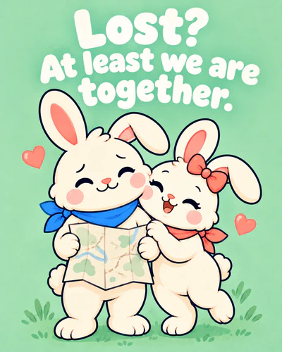 Lost? At least we are together.