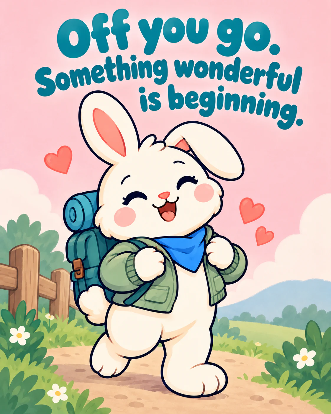 Off you go. Something wonderful is beginning.