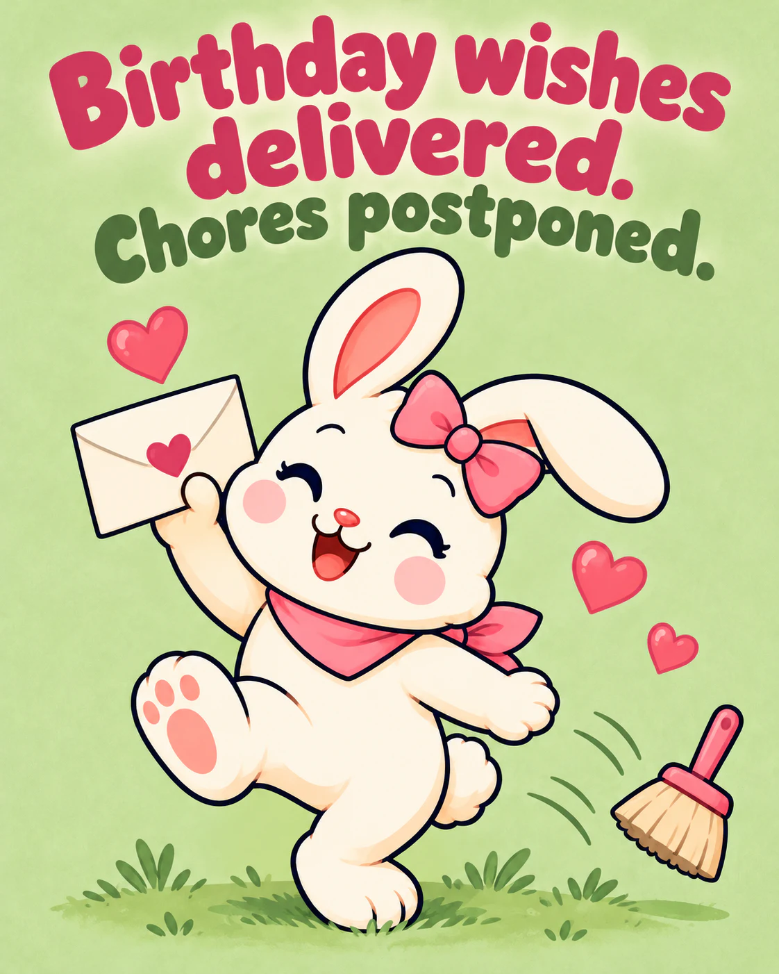 Birthday wishes delivered. Chores postponed.