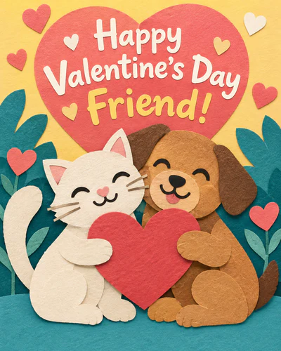 Valentines day ecard for friend