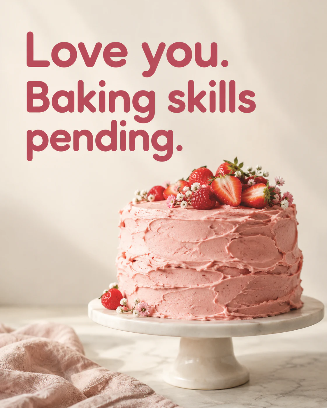 Love you. Baking skills pending.
