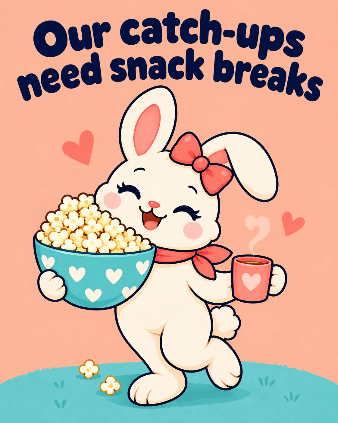 Our catch-ups need snack breaks