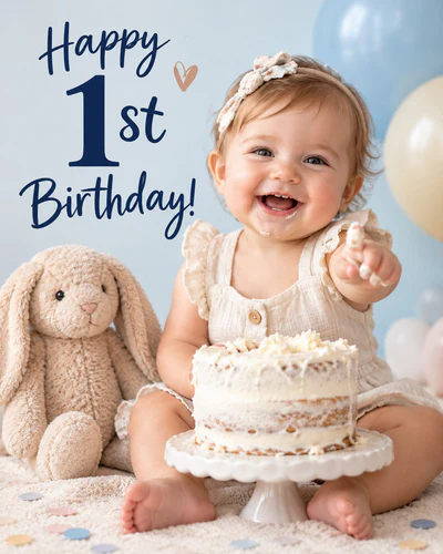 1st birthday ecard