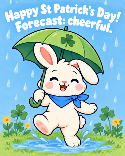 Happy St Patrick’s Day! Forecast: cheerful.