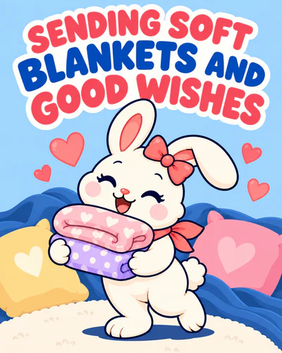 SENDING SOFT BLANKETS AND GOOD WISHES