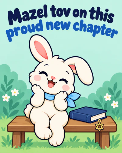 Mazel tov on this proud new chapter