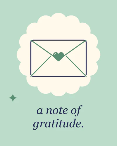 A note of gratitude