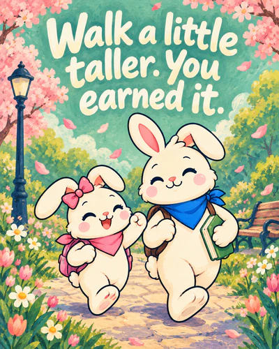 Walk a little taller. You earned it.
