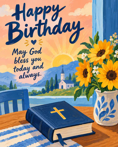 Religious birthday ecard