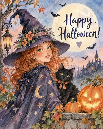 Witch halloween ecard