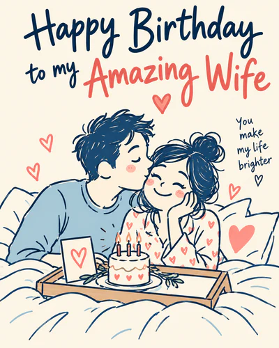 Romantic birthday ecard for wife