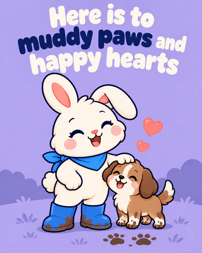 Here is to muddy paws and happy hearts