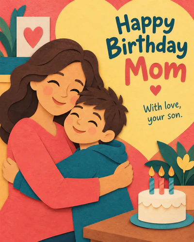 Birthday ecard for mom from son