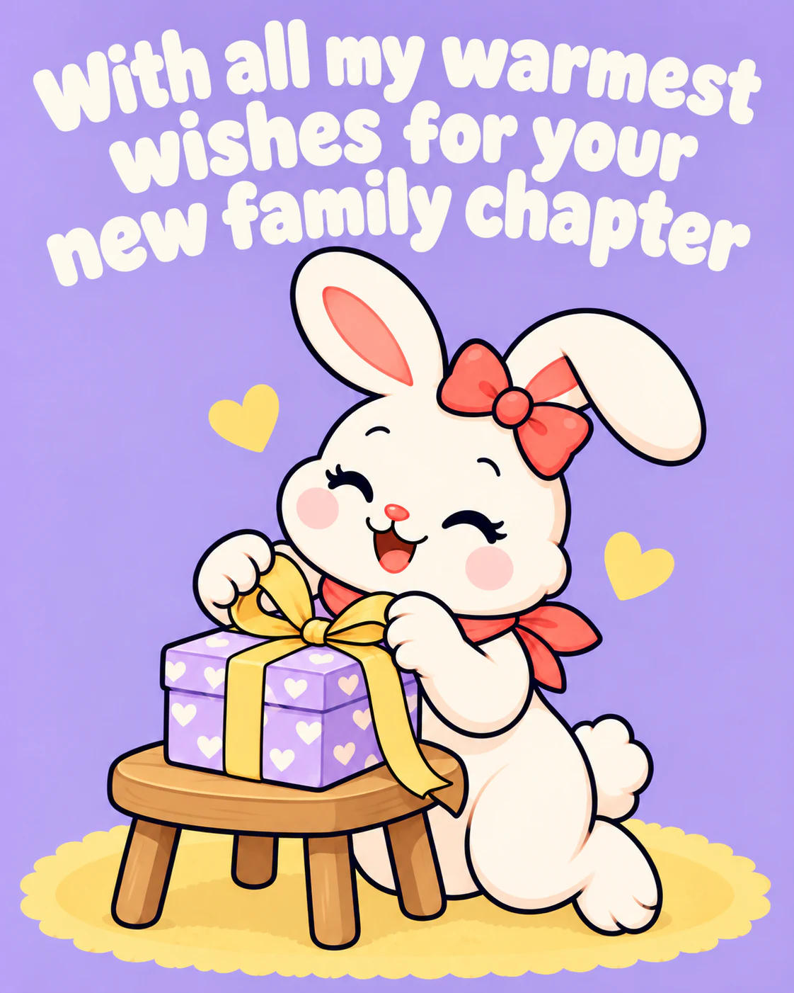 With all my warmest wishes for your new family chapter