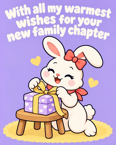 With all my warmest wishes for your new family chapter