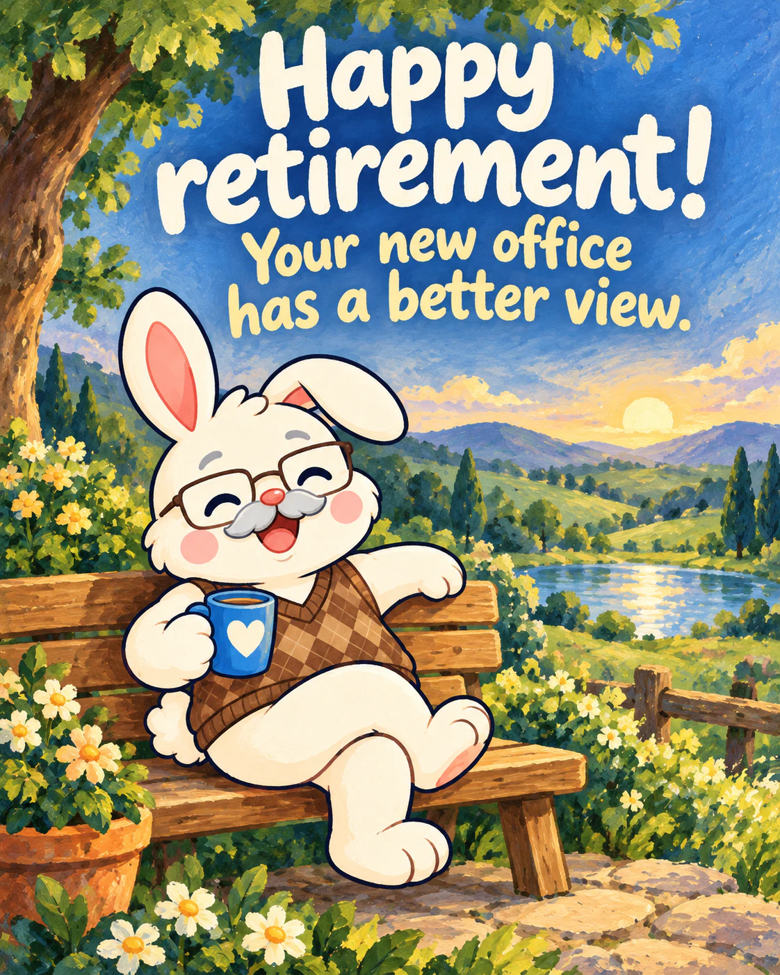 Happy retirement! Your new office has a better view.