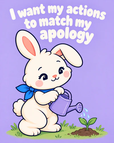 I want my actions to match my apology