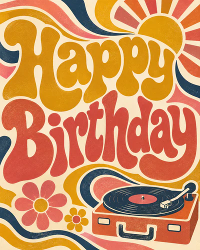 Vintage birthday ecard