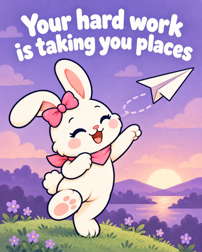 Your hard work is taking you places