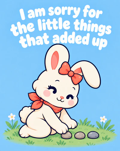 I am sorry for the little things that added up