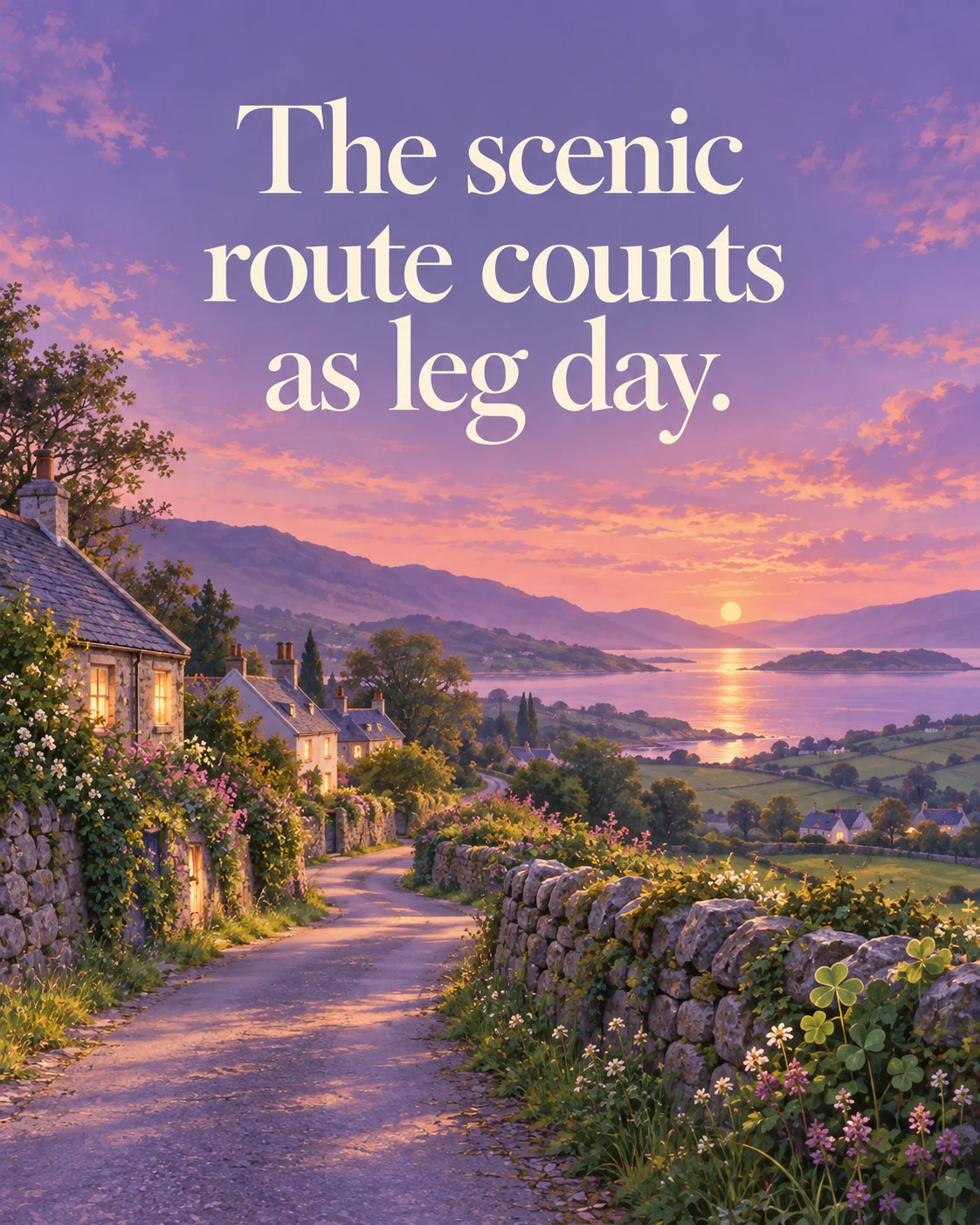 The scenic route counts as leg day.