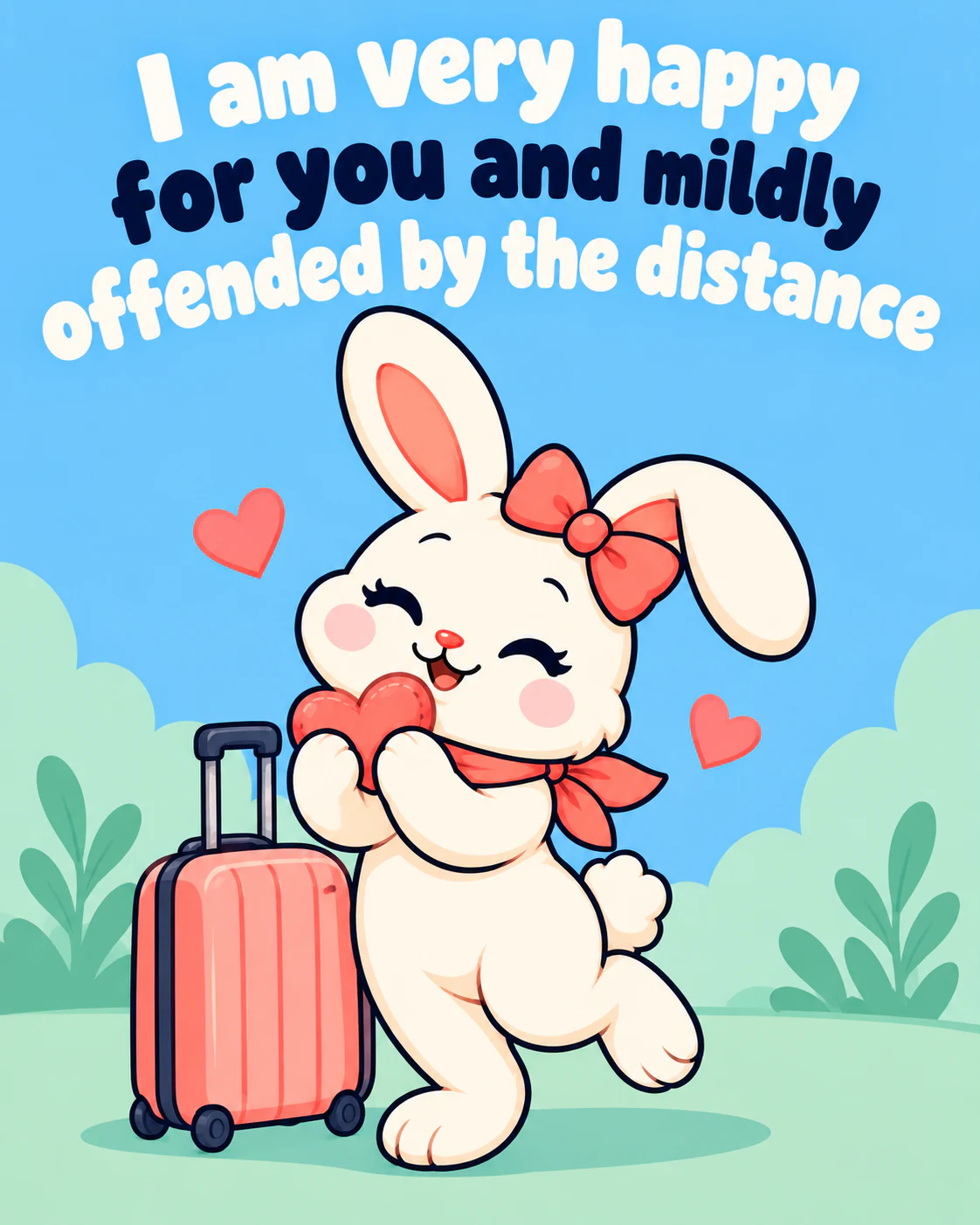I am very happy for you and mildly offended by the distance