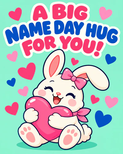 A BIG NAME DAY HUG FOR YOU!