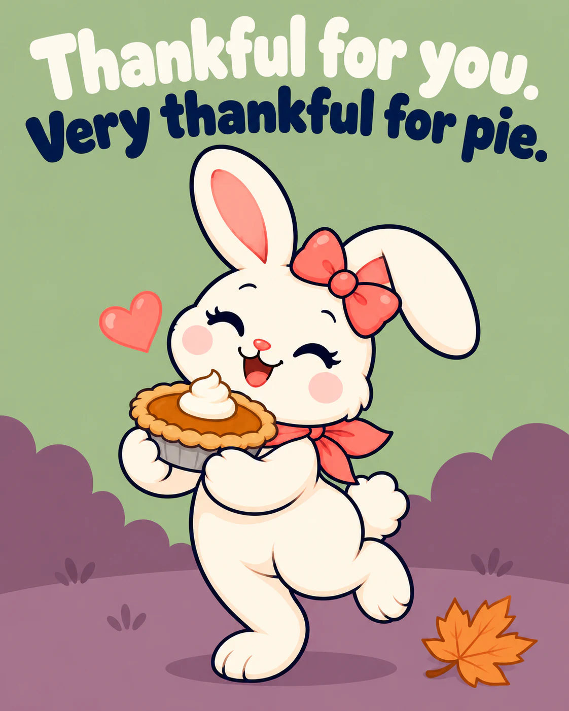 Thankful for you. Very thankful for pie.