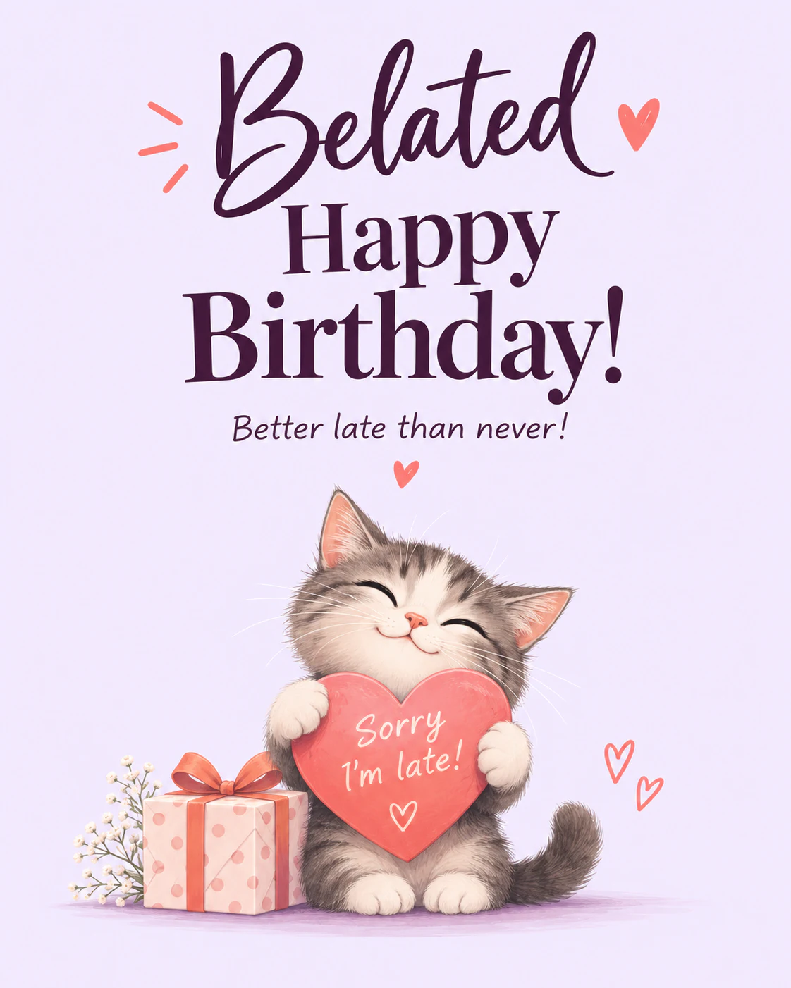 Belated birthday ecard