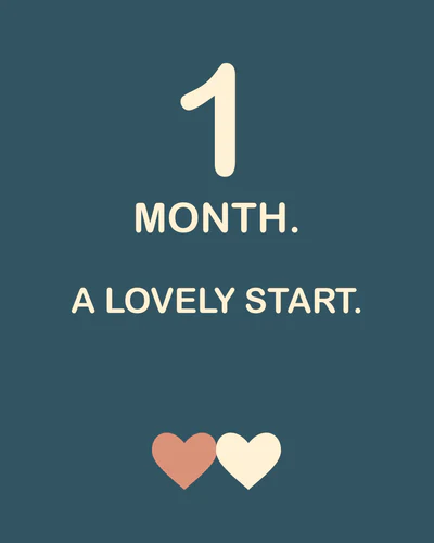 1 MONTH. A LOVELY START.