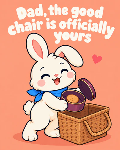 Dad, the good chair is officially yours