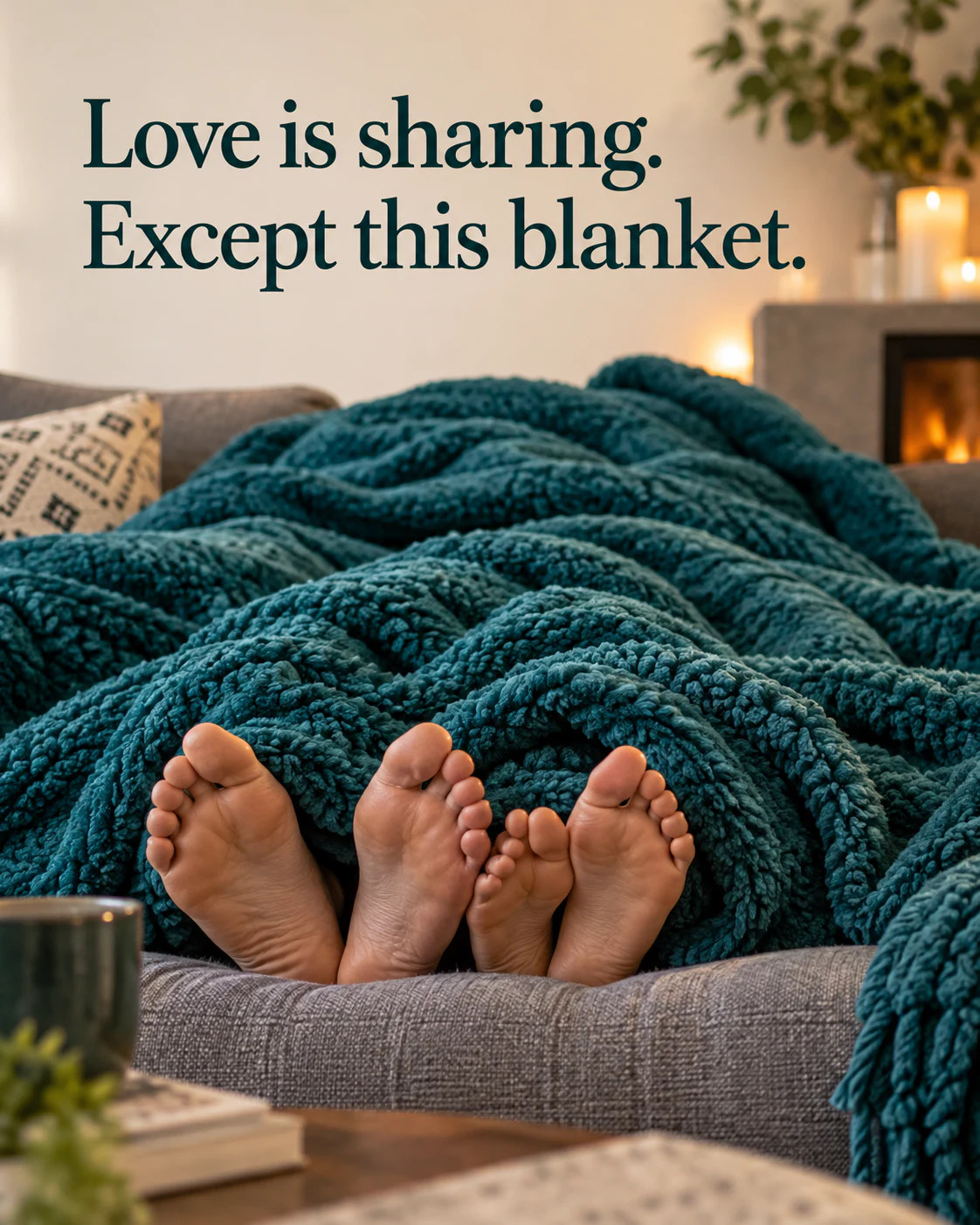 Love is sharing. Except this blanket.