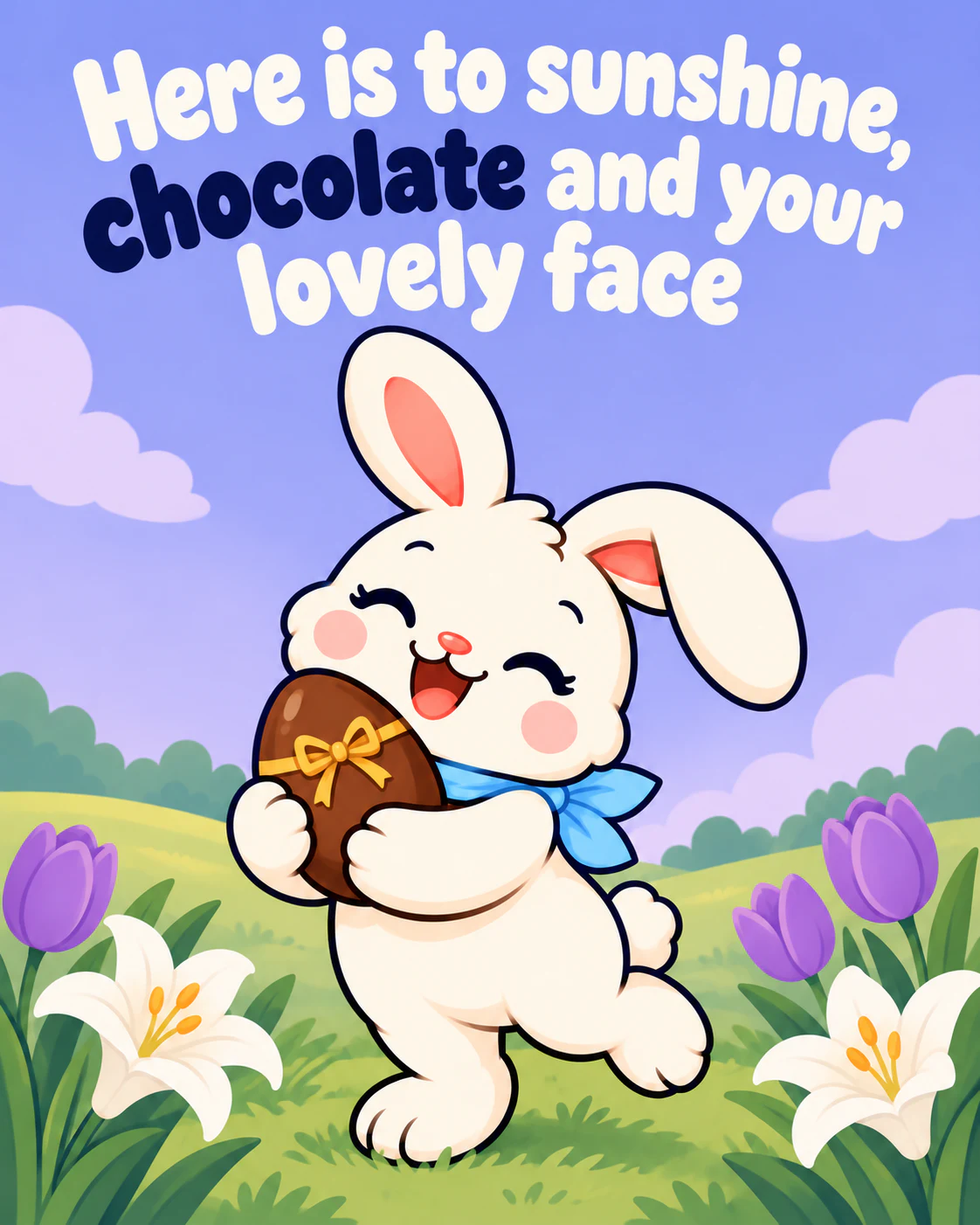Here is to sunshine, chocolate and your lovely face