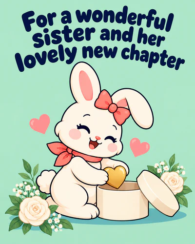 For a wonderful sister and her lovely new chapter