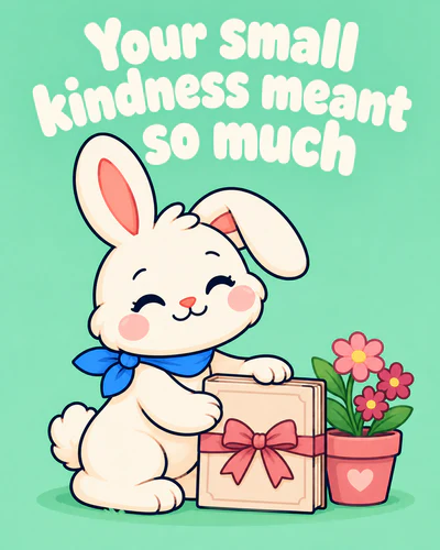 Your small kindness meant so much