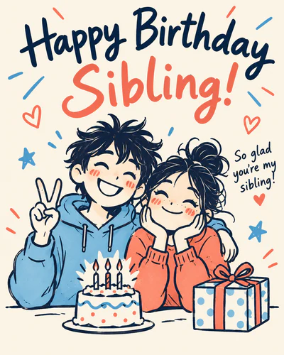 Birthday ecard for sibling