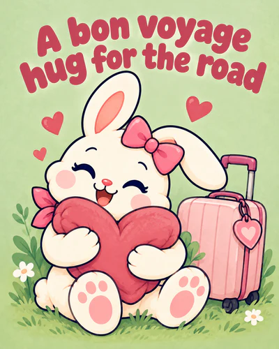 A bon voyage hug for the road
