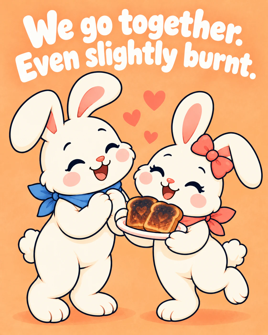 We go together. Even slightly burnt.