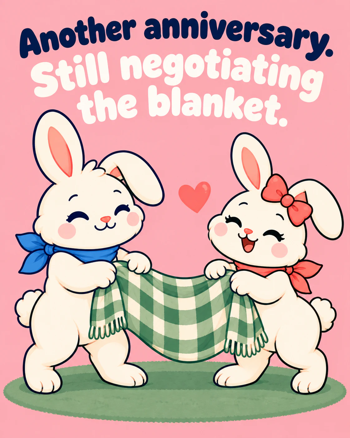 Another anniversary. Still negotiating the blanket.