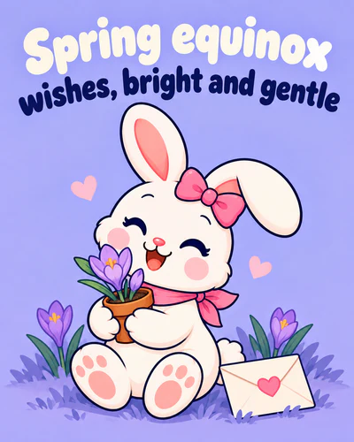 Spring equinox wishes, bright and gentle