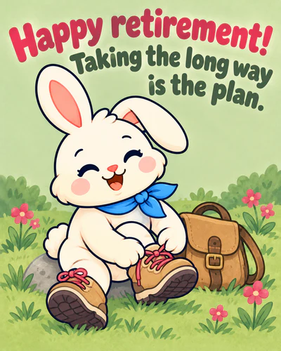 Happy retirement! Taking the long way is the plan.
