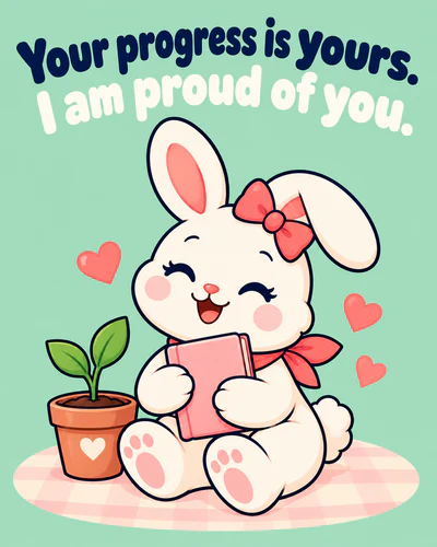 Your progress is yours. I am proud of you.