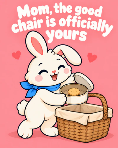 Mom, the good chair is officially yours