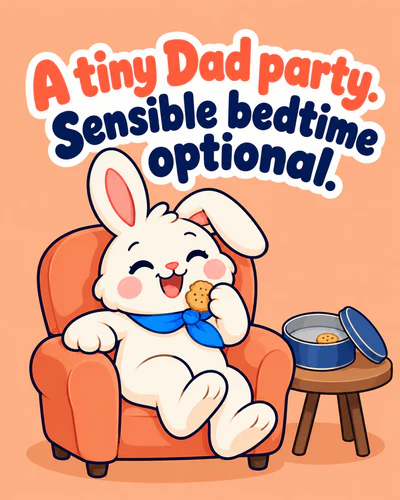 A tiny Dad party. Sensible bedtime optional.