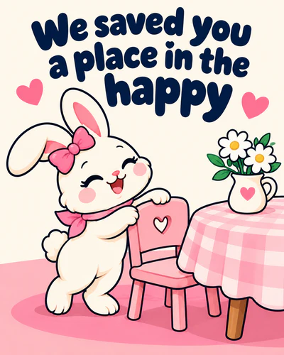 We saved you a place in the happy